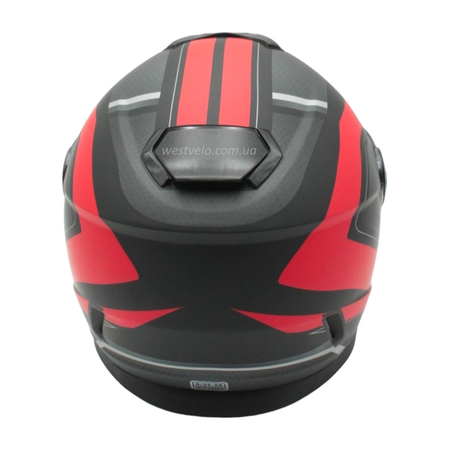Мото шолом, закритий (S 55-56) BLD-М65 інтеграл, чорний матовий з червоним малюнком фото westvelo.com