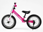 Велобіг 14 Corso надувні колеса, сталева рама «LAMBO» LB-14962 рожевий, ручне гальмо, алюмінієві обода, підставка для ніг, підніжка, дзвоник фото westvelo.com