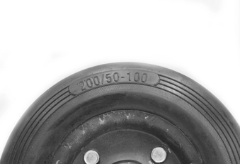 Колесо для візка 200mm (50-100) під вісь Ø17mm, широке, на 1 підшипник