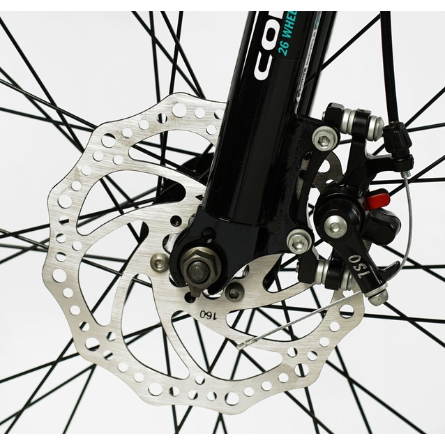 Велосипед 26 ST Corso «INTENSE» NT-26469 сталь 13", (к-т Saiguan) чорно-бірюзовий фото westvelo.com