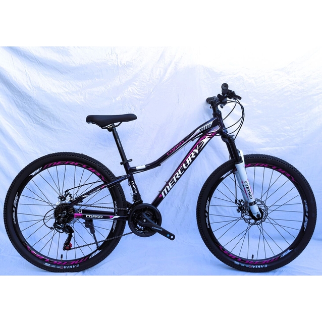 Велосипед 26 AL Corso «MERCURY» MR-26852 алюміній 13", (к-т SHIMANO) чорно-рожевий фото westvelo.com