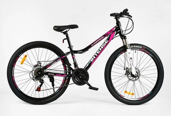 Велосипед 26 ST Corso «INTENSE» NT-26089 сталь 13", (к-т Saiguan) чорно-рожевий