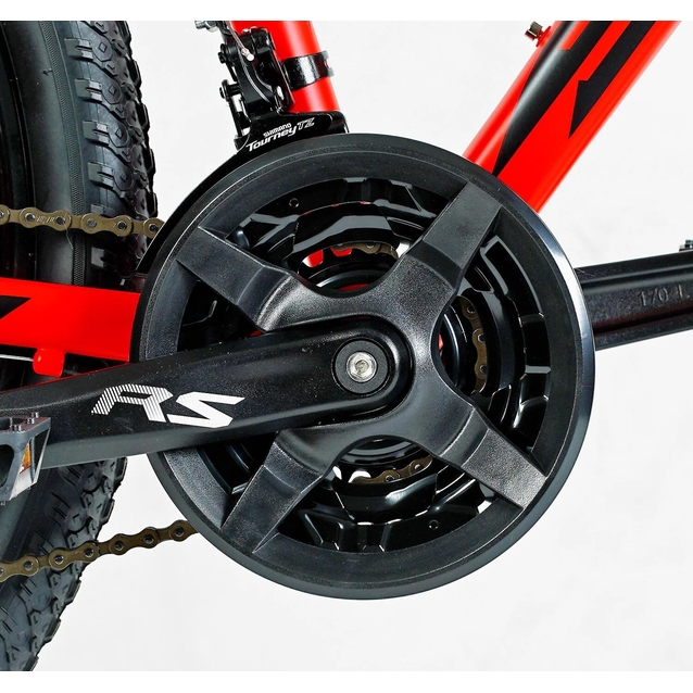 Велосипед 26 AL Corso «SPIDER» SP-26800 алюміній 13", (к-т SHIMANO) чорно-червоний, литі диски фото westvelo.com