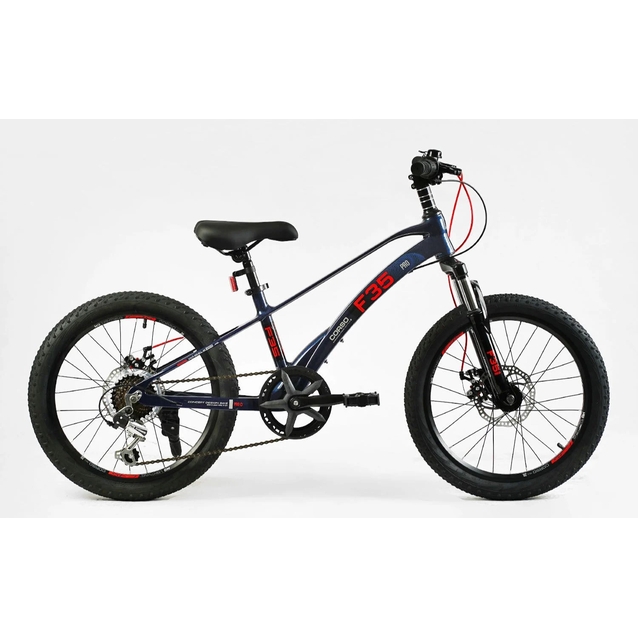 Велосипед 20 MG Corso «F35» MG-20563 магній 11", (к-т SHIMANO) синьо-червоний фото westvelo.com