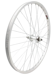 Колесо 24 перед, обід AL 1-ний сірий, втулка AL на віночках, диск різьба