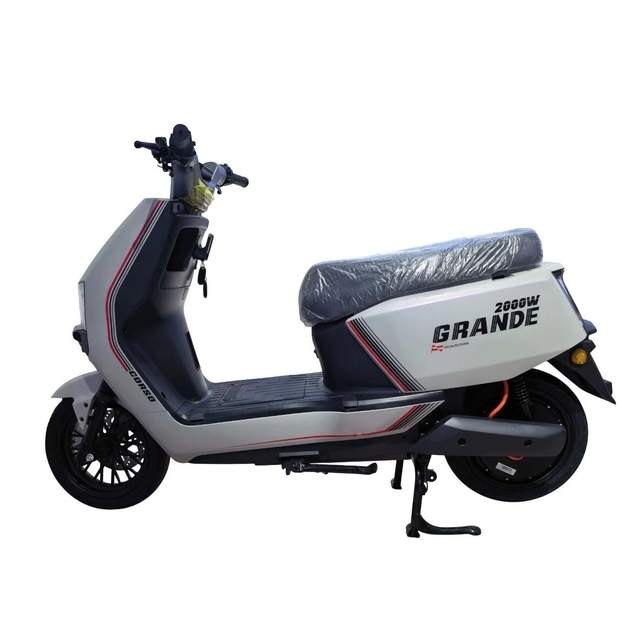 Електроскутер Corso «GRANDE» GR-631291, двигун 2000W, акумулятор 72V 35Ah графеновий, біло-сірий, колеса 12" + 1 ящик. акум фото westvelo.com
