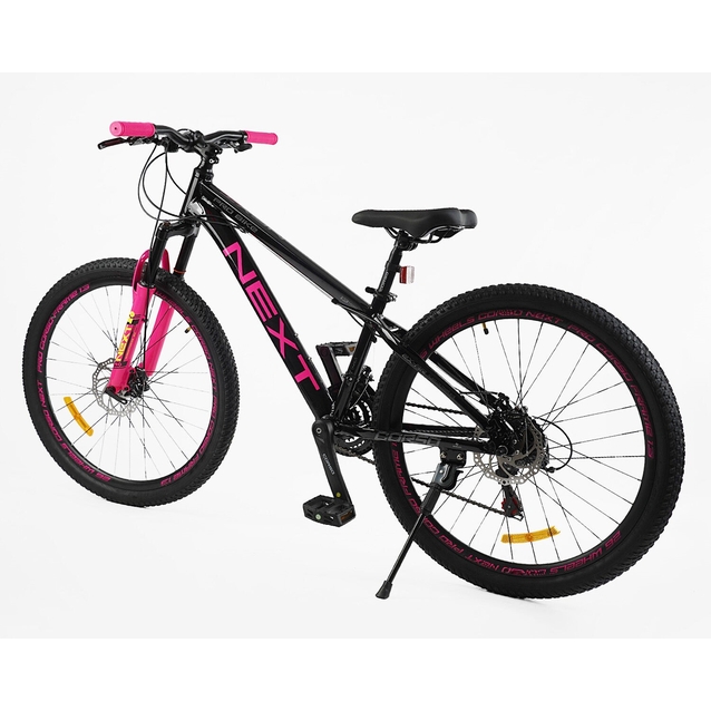 Велосипед 26 AL Corso «NEXT» NX-26922 алюміній 13", (к-т SHIMANO) чорно-рожевий фото westvelo.com