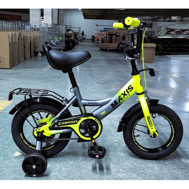 Дитячий велосипед 12 ST Corso «MAXIS» MX-11012 сіро-жовтий фото westvelo.com