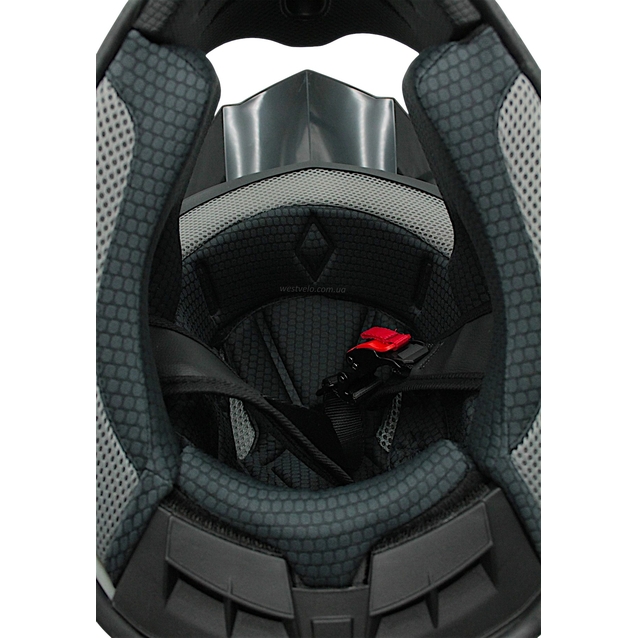 Шолом, закритий крос/ендуро (S) АТV EDX 026-1 чорно-фіолетово-помаранчевий глянець з дашком + окуляри фото westvelo.com