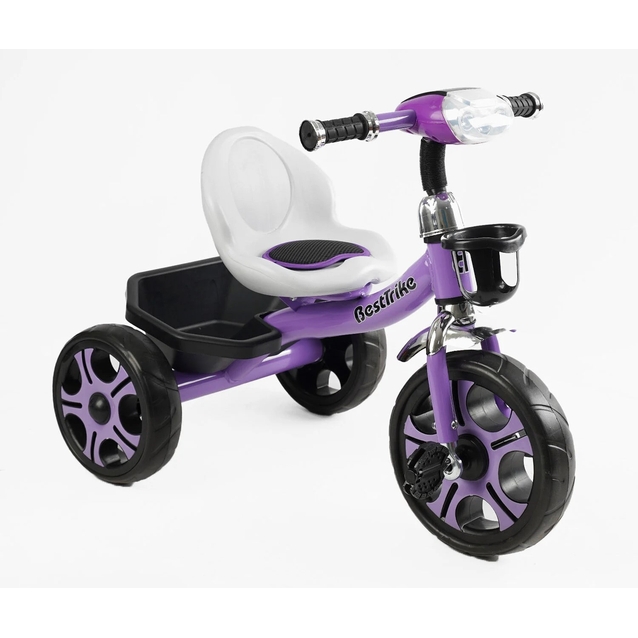 Дитячий велосипед 3-х колісний EVA (піна) Best Trike колеса 12-10, BS-27102 фіолетовий, сталева рама, фара з музикою та світлом, кошик фото westvelo.com