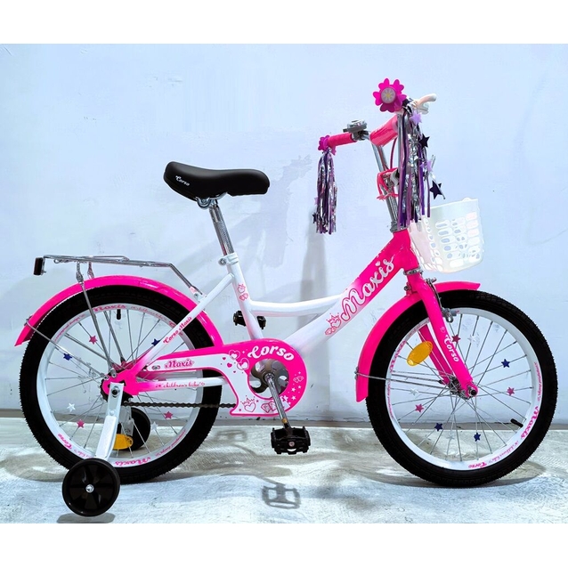 Дитячий велосипед 18 ST Corso «MAXIS» MX-46709 біло-рожевий фото westvelo.com