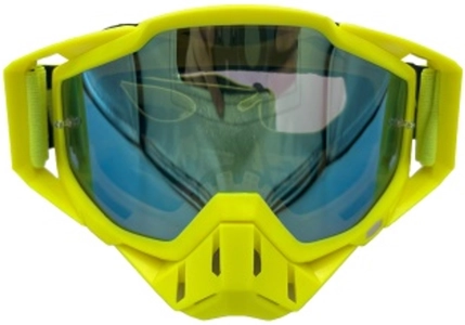 Мото окуляри Кросс-ендуро "MO-8" жовті із дзеркальною лінзою