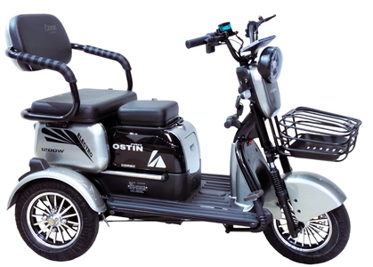 Трицикл Corso «OSTIN PRO» SN-401228, двигун 1200W, акумулятор 72V 28Ah графеновий, сірий + 1 ящик. акум, колеса 10"