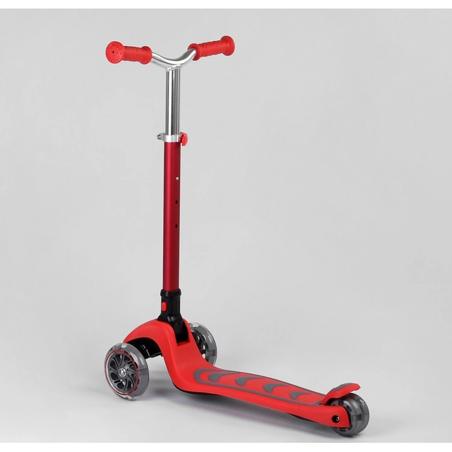 Самокат дитячий 3-х колісний, Best Scooter Y-00325 червоний, колеса PU Ø120mm/80mm зі світлом, складне AL кермо фото westvelo.com