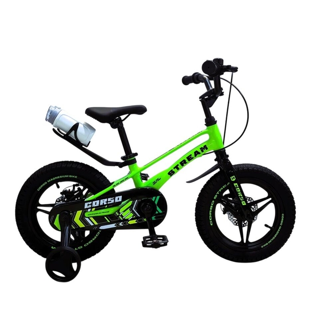 Дитячий велосипед 14 MG Corso «STREAM» SM-14018, магнієва рама, салатовий фото westvelo.com