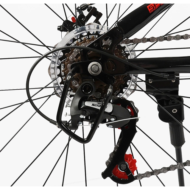 Велосипед 26 ST Corso «PHANTOM» PH-26170 сталь 13", (к-т SunRun) чорно-червоний фото westvelo.com