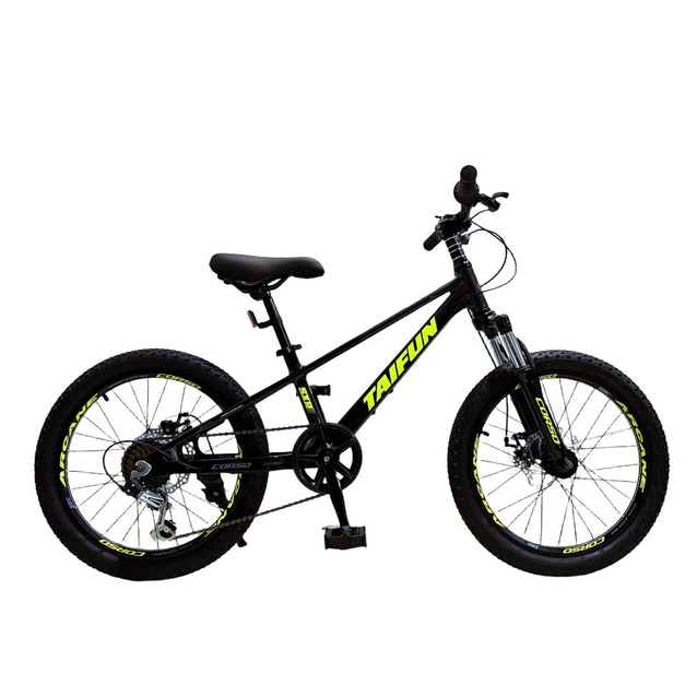 Велосипед 20 MG Corso «TAIFUN» TF-62369 магній 11", (к-т SHIMANO) чорно-жовтий фото westvelo.com