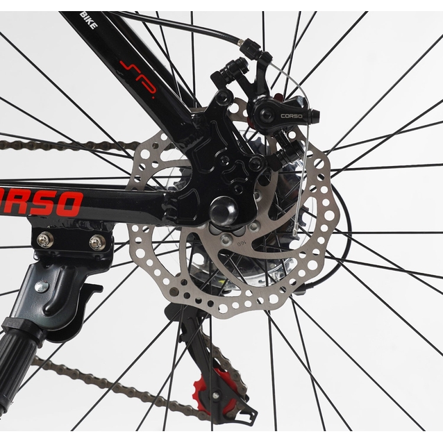 Велосипед 29 AL Corso «DARK-X» DX-29803 алюміній 17", (к-т SHIMANO) чорно-червоний фото westvelo.com