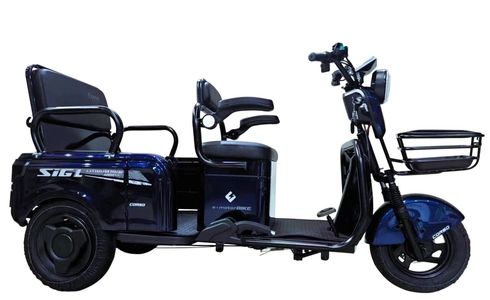 Трицикл Corso «SIG L» SL-090606, двигун 1200W, акумулятор 72V 24Ah літій-залізно-фосфатний, синій + 1 ящик. акум, колеса 10"