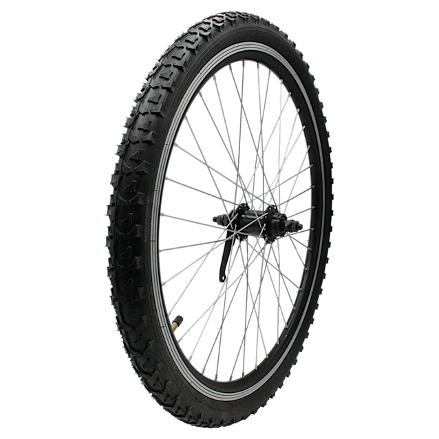 Колесо 24 зад, обід 2-ний чорний, втулка Falcon (чорна) + к-т + камера і шипована покришка 24-2.125 фото westvelo.com