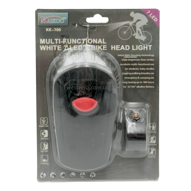 Фара на батарейках KAIKUO (KK-700), 7 LED фото westvelo.com