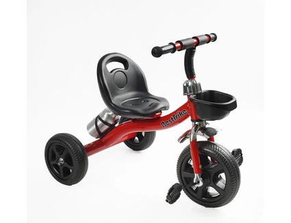 Дитячий велосипед 3-х колісний EVA (піна) Best Trike колеса 10-8, BS-12190 червоний, сталева рама, кошик, бутилочка