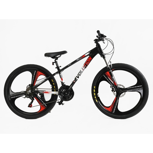 Велосипед 26 AL Corso «EVOLUTION» EV-26560 алюміній 13", (к-т SHIMANO) чорно-біло-червоний фото westvelo.com