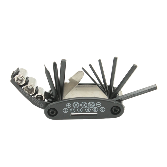 Мультитул чорний 6-гранники+головки KL-9801 (13 елементів) фото westvelo.com