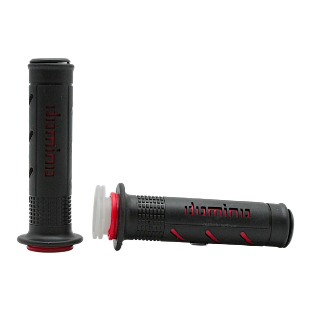 Мото гріпси DOMINO універсальні (тип3) чорно-червоні фото westvelo.com