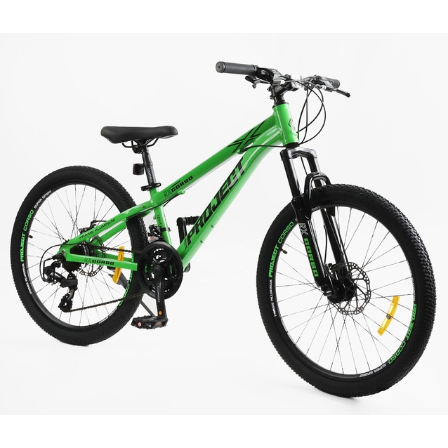 Велосипед 24 AL Corso «PROJECT» R-24119 алюміній 11", (к-т Saiguan) салатовий фото westvelo.com