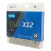 Ланцюг спорт. 12 передач KMC Х12 нікель-сірий,(1/2x11/128x126L) пластик + замок фото westvelo.com