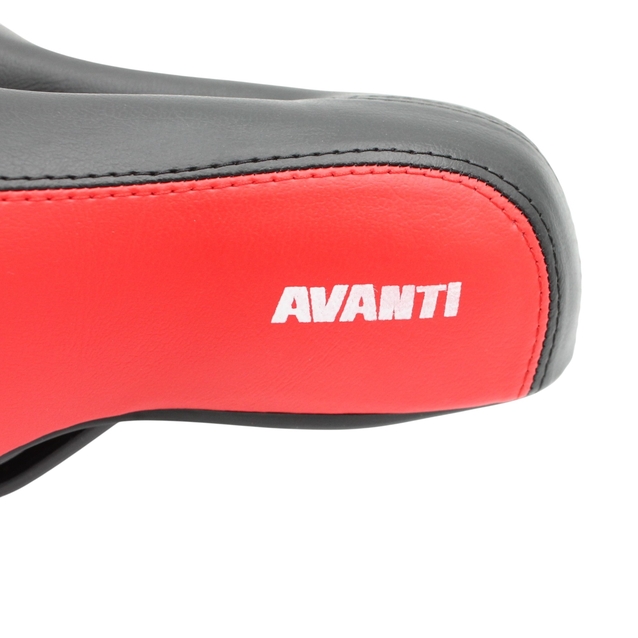 Сідло на демпферах з отвором № 19, чорно-червоне з катафотом (128) фото westvelo.com