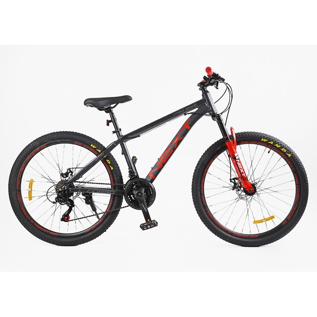 Велосипед 26 AL Corso «NEXT» NX-26159 алюміній 15", (к-т SHIMANO) графітово-червоний фото westvelo.com
