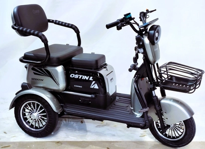 Трицикл Corso «OSTIN L» NL-624307, двигун 1200W, акумулятор 72V 24Ah літій-залізно-фосфатний, срібний + 1 ящик. акум, колеса 10"