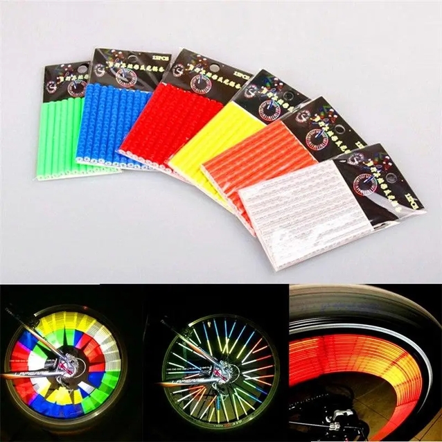 Світловідбиваючі трубки на спиці, сині фото westvelo.com