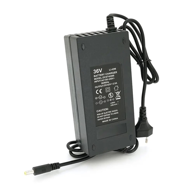 Зарядний пристрій (36V (42V) 2Ah ), JY36V для Li-ion акумуляторів штекер 5.5*2.5,з індикацією фото westvelo.com