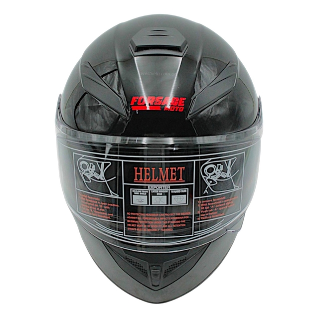 Мото шолом, закритий (L) "224" чорний, глянцевий фото westvelo.com