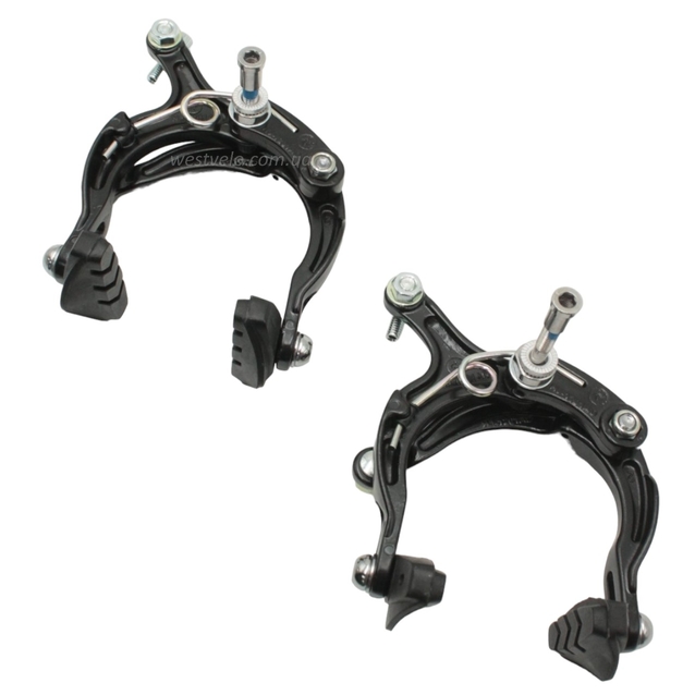 Гальма шосейні кліщеві ALHONGA (HJ-1201AD), алюміній чорні  (перед + зад) фото westvelo.com