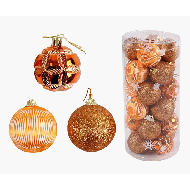 Новорічні прикраси 24 шт, кульки, D = 4.5 см, в слюді (C 67422) фото westvelo.com