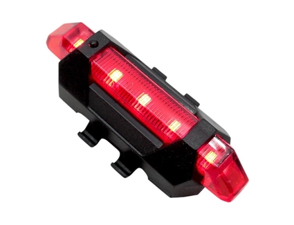 Мигалка зад DC-918, з акумулятором, на usb зарядку, червоно-біла