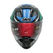 Мото шолом, трансформер (L) DAVID D809A чорний з кольоровим принтом, глянцевий з відкидними окулярами (ABS) фото westvelo.com
