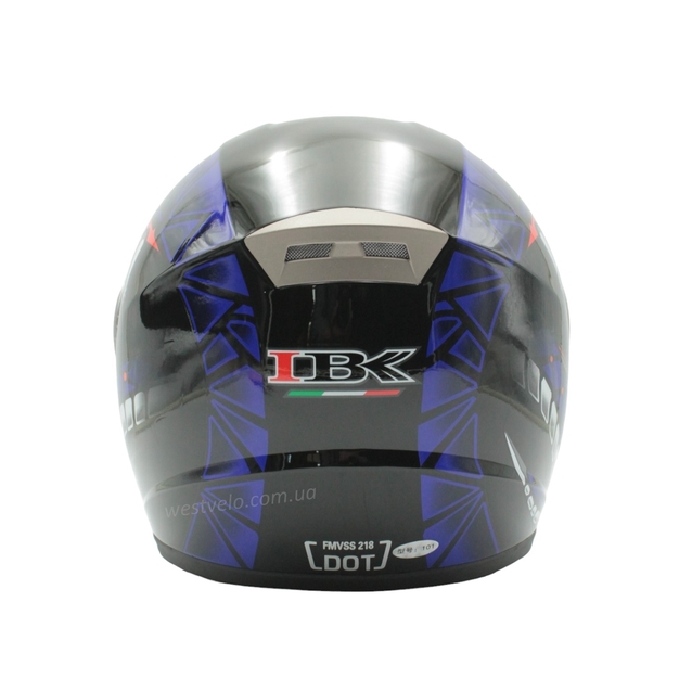 Мото шолом, закритий (L) "IBK" Інтеграл, 101-1, чорно-синій глянцевий фото westvelo.com