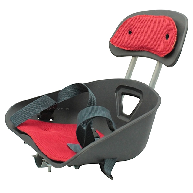 Крісло дитяче, пластик, на пряму раму, плоске, сіре + спинка фото westvelo.com