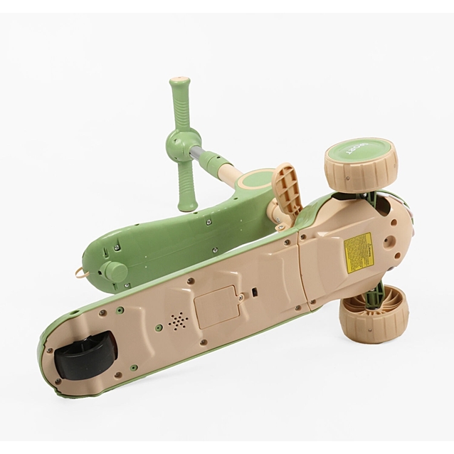 Самокат 2в1 Skyper DL-205-06 колеса PU Ø125mm/40mm зі світлом, салатовий, музика та підсвічування платформи, кермо складне фото westvelo.com