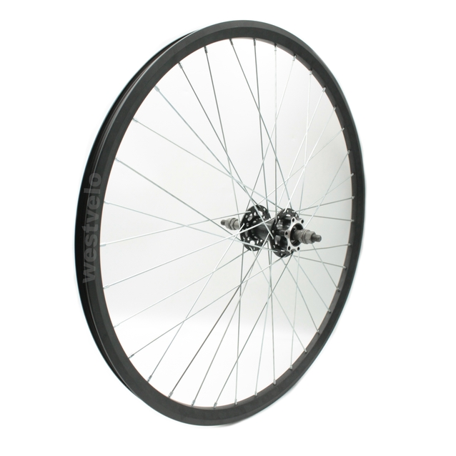 Колесо 26 зад, обід 2-ний чорний дисковий, втулка SHUNFENG, диск 6 болтів фото westvelo.com