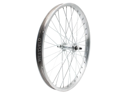 Колесо 20 перед, обід нікель, спиця 2мм, втулка М на віночках