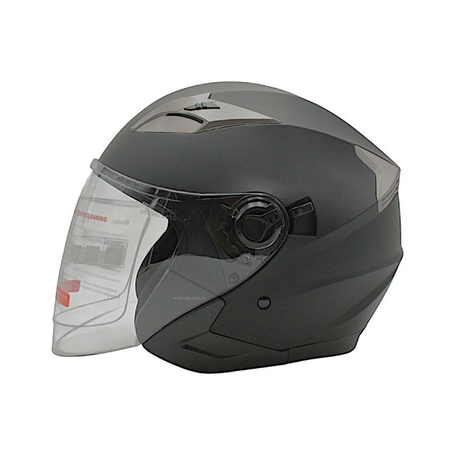 Мото шолом, відкритий (S) (55-56см) BLD-708 чорний матовий з відкидними окулярами фото westvelo.com