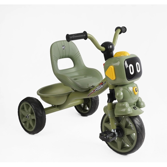 Дитячий велосипед 3-х колісний EVA (піна) Best Trike колеса 10-8, «Робот» BS-50570 хакі, сталева рама, УКР.ОЗВУЧУВАННЯ, кошик фото westvelo.com