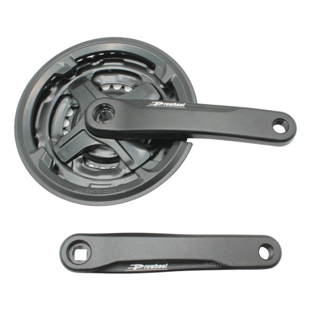 Система шатунів мтв мала PROWHEEL, ТА-CN68.AL чорна (24/34/42Т) L-170мм. (порош. фабр.) фото westvelo.com