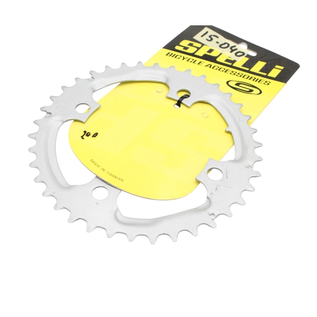 Зірка шатунів передня накладна металева SPELLI (8-9s) (на 4/38Т/d-104mm) (Тайвань) фото westvelo.com